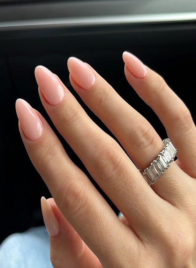 KXAMELIE Pastel Pink Press on Nails Short Oval Nails,KXAMELIE Acrylic Nails Glue on Nails Short Almond,Soft Gel Nails Strong Nails Press ons,Fake Nails Stick on Nails for Women in 24PCS - Image 2